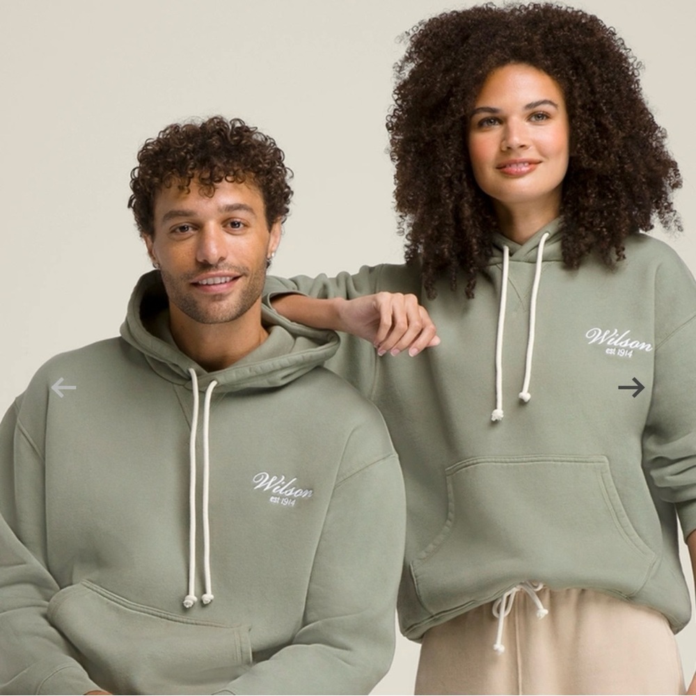 NWT Wilson America Hoodie Unisex Color Vetiver Size L Made in USA light green